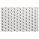 カウボーイの黒の長角牛の雄牛の頭部 ファブリック (ヤード)