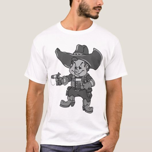 カウボーイの黒 Tシャツ (正面)