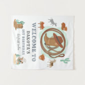 カウボーイの1歳誕生日パーティー ウェルカム タペストリー (正面(横))