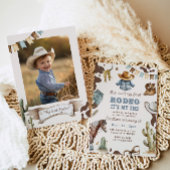 カウボーイの2回目のロデオ写真の誕生日パーティー 招待状