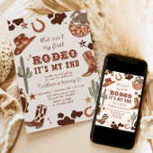 カウボーイの2回目のロデオ写真の誕生日パーティー 招待状