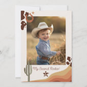 カウボーイの2回目のロデオ写真の誕生日パーティー 招待状 (裏面)