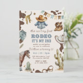 カウボーイの2回目のロデオ写真の誕生日パーティー 招待状 (スタンド正面)