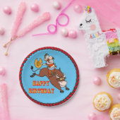 カウボーイのBullの乗馬のハッピーバースデーの紙皿 ペーパープレート (パーティー)