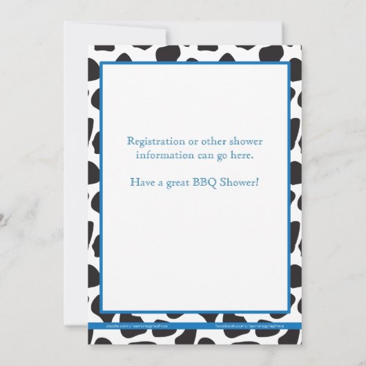 カウボーイのCowprintの青いベビーシャワー招待状 招待状 (裏面)