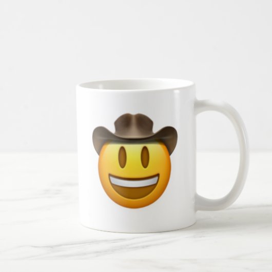 カウボーイのemojiの顔 コーヒーマグカップ (右)