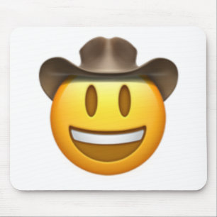 カウボーイのemojiの顔 マウスパッド