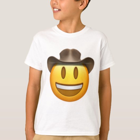 カウボーイのemojiの顔 tシャツ (正面)