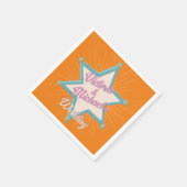 カウボーイはっきりしたウカラフルウェスタン保安官のバッジ スタンダードカクテルナプキン (角)