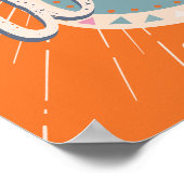 カウボーイはっきりしたカラフルウエスタンギターウェルカムサイン ポスター (角)