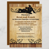 カウボーイはカスタムで陽気な結婚式招待状に手入れをします 招待状 (正面/裏面)