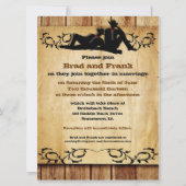 カウボーイはカスタムで陽気な結婚式招待状に手入れをします 招待状 (正面)