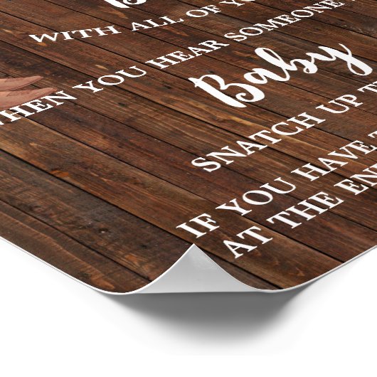 カウボーイはベビークロースピンベビーシャワーゲームと言わない ポスター (角)