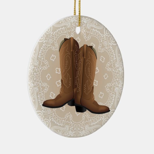 カウボーイは円形になります! セラミックオーナメント (右)