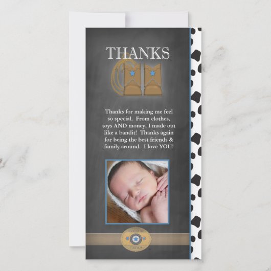 カウボーイは写真カード感謝していしています サンキューカード (正面)