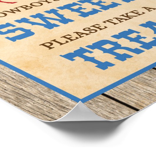 カウボーイは甘いトリートサインをお願い ポスター (角)