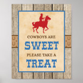 カウボーイは甘いトリートサインをお願い ポスター (正面)