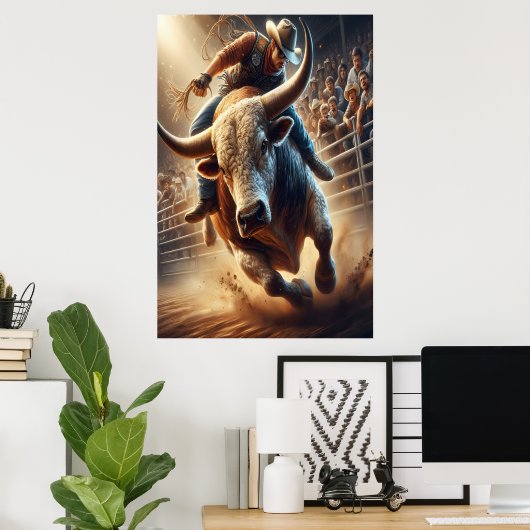 カウボーイは馬に乗る ポスター (ホームオフィス)