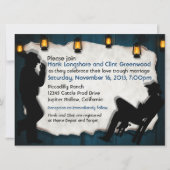 カウボーイはIIカスタムで陽気な結婚式招待状に手入れをします 招待状 (正面)