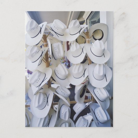 カウボーイぶら下がったハットは米国テキサス州州の帽子屋にある ポストカード (正面)