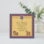 カウボーイまたはカウガール誕生日パーティー 招待状 (スタンド正面)