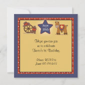 カウボーイまたはカウガール誕生日パーティー 招待状 (裏面)