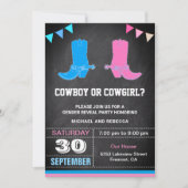 カウボーイまたはカウガール 性別お披露目パーティー 招待状 (正面)
