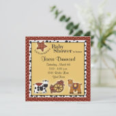 カウボーイまたは女性のカーボーイのベビーシャワーの招待状 招待状 (スタンド正面)