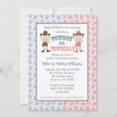 カウボーイまたは女性のカーボーイの性はパーティーを明らかにします 招待状 (正面)