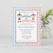 カウボーイまたは女性のカーボーイの性はパーティーを明らかにします 招待状 (スタンド正面)