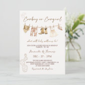 カウボーイまたは女性のカーボーイウェスタンジェンダーリビール招待状 招待状 (スタンド正面)