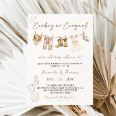 カウボーイまたは女性のカーボーイウェスタンジェンダーリビール招待状 招待状