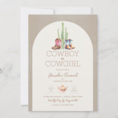 カウボーイまたは女性のカーボーイジェンダーリビール招待状 招待状 (正面)