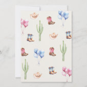 カウボーイまたは女性のカーボーイジェンダーリビール招待状 招待状 (裏面)