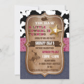 カウボーイをテーマにした誕生日パーティーの招待状 招待状 (正面)