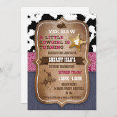 カウボーイをテーマにした誕生日パーティーの招待状 招待状 (正面/裏面)