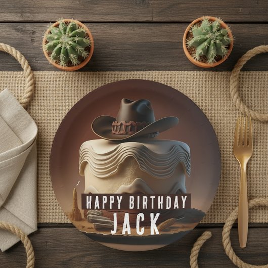 カウボーイをテーマにした誕生日 ペーパープレート