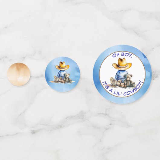 カウボーイをテーマにした赤ちゃんシャワー コンフェッティ (裏面)