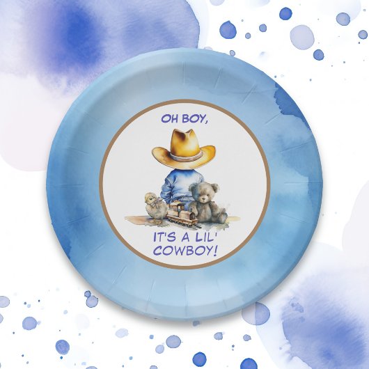カウボーイをテーマにした赤ちゃんシャワー ペーパープレート