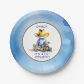 カウボーイをテーマにした赤ちゃんシャワー ペーパープレート (正面)