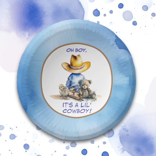 カウボーイをテーマにした赤ちゃんシャワー ペーパーボウル