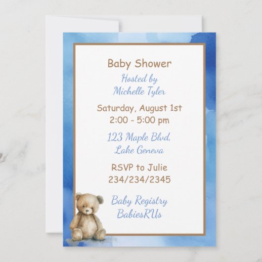 カウボーイをテーマにした赤ちゃんシャワー 招待状 (裏面)