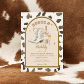 カウボーイアイボリーブーツ&バブリーブライダルシャワー 招待状