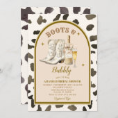 カウボーイアイボリーブーツ&バブリーブライダルシャワー 招待状 (正面/裏面)