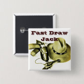 カウボーイアクション射撃、 発砲エイリアスボタンピン 缶バッジ (正面&裏面)