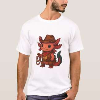 カウボーイアクソロトルTシャツ – ウェスタンおもしろいスタイル Tシャツ