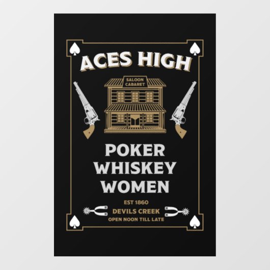 カウボーイアメリカンフロンティアサロン ウィンドウサイン (シート)