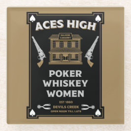 カウボーイアメリカンフロンティアサロン ガラスコースター