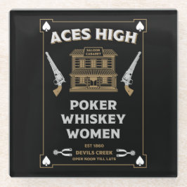 カウボーイアメリカンフロンティアサロン ガラスコースター