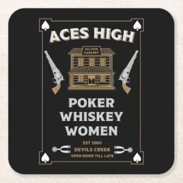 カウボーイアメリカンフロンティアサロン スクエアペーパーコースター